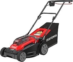Craftsman CMCMWP120M2 Battery Powered Push Lawn Mower (15-Inch, V20, Two 4Ah Batteries)