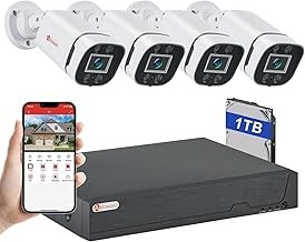 AIWIXEN 8CH 5MP Wired DVR Security Camera System 1TB Storage, Human Vehicle Detection, Night Vision