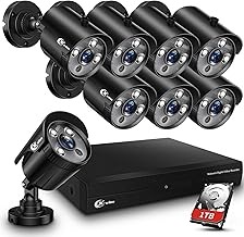 XVIM 8CH 1080P Wired Security Camera System 1TB Storage, 8 Cameras, Night Vision, Motion Alerts