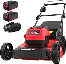 PowerSmart MB2400B Battery Powered Push Lawn Mower (21-Inch, Two 4.0Ah Batteries, 1.4 Bushel Bag)