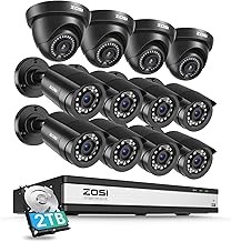 ZOSI 16CH 3K Lite Wired DVR Security Camera System 2TB Storage, AI Detection, 12 Cameras, Night Vision