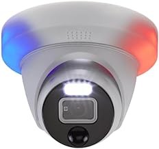 Swann Add-On NVR Flashing Dome Security Camera 4K UHD, Motion Detection, Siren, Indoor/Outdoor