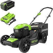 Greenworks MO40L513 Battery Powered Push Lawn Mower (21-Inch, 40V, 5.0Ah USB Battery)