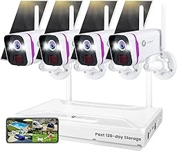xmartO Solar Wireless Security System, 4 Cameras, WiFi6 NVR, 64GB Micro SD, 10Ch Expandable, All-Weather Solar Power