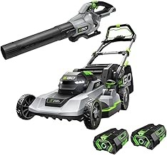 EGO Power+ LM2122SP-2 Battery Powered Self-Propelled Lawn Mower (21-Inch, Two 4.0Ah Batteries, Includes Leaf Blower)