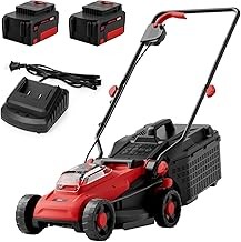 MZK ET2601-1031 Battery Powered Push Lawn Mower (13-Inch, 20V, Two 4.0Ah Batteries, Brushless)