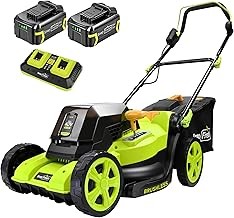 SnapFresh SML01 Battery Powered Push Lawn Mower (17-Inch, Brushless, Two 5.0Ah Batteries, Fast Charger)