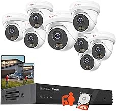Anpviz NVR5216-16P-4KS2E 16CH PoE Security System 8 Cameras, AI Detection, Smart Color Night Vision, 4TB NVR