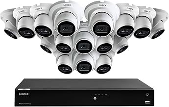 Lorex 4K 16CH PoE Security System 16 Dome Cameras, Color Night Vision, Smart Motion Detection, 4TB NVR