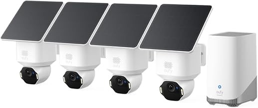 Eufy SoloCam E42 Wireless Outdoor Home Security Camera System 4-Cam 4K Solar