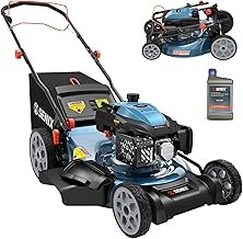 SENIX LSPQR2-M1 Gas Powered Self Propelled Lawn Mower (22-Inch, 201cc Engine, Single Speed RWD)