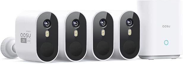 AOSU AOSU-2K-4CAM Outdoor Wireless Home Security Camera System 2K 4-Cam Spotlight