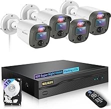 WEILAILIFE WEILAILIFE5MPDVR90 5MP Outdoor Wired Home Security Camera System Night Vision DVR